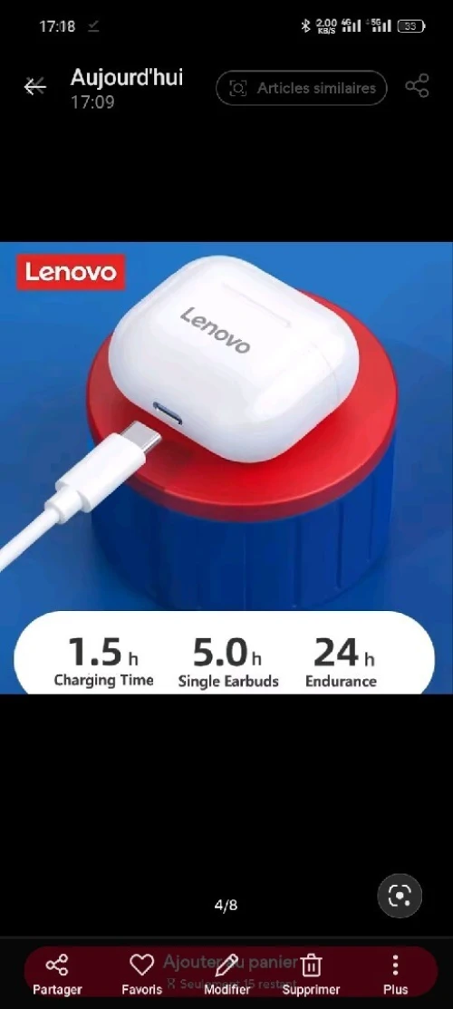 Écouteurs Sans fil Lenovo lp40 origine bluetooth