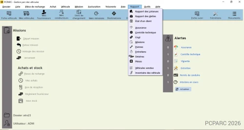 PCPARC-LOGICIEL DE GESTION DE PARC DE VEHICULES