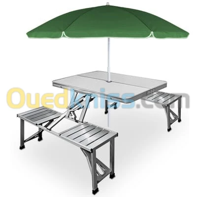 Table de pique-nique portable avec 4 sièges 