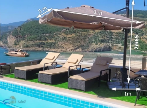 Parasol en Aluminium avec Tissu Haut de Gamme et Design Innovant 3 m X 3 m