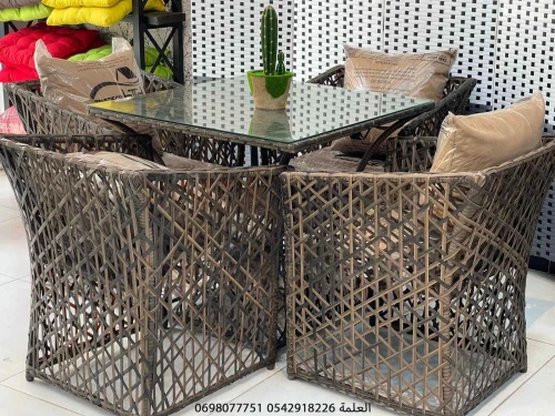 Ensemble de Jardin en Rotin Luxe 5 Pièces pour un Confort Absolu (Salon Chebka)