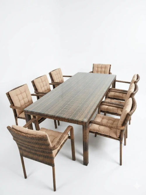 TABLE RECTANGULAIRE 8 CHAISES 1.95x0.90