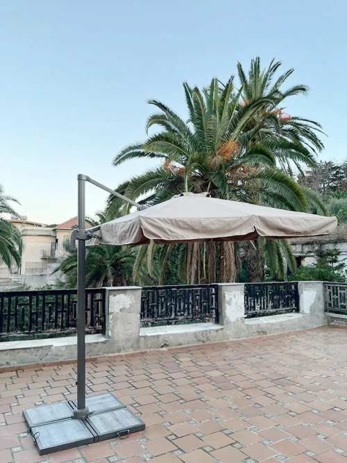 Parasol en Aluminium avec Tissu Haut de Gamme et Design Innovant 2.5 m X 2.5 m