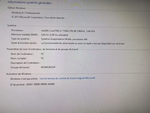 All In One HP Windows 8.1 Professionnel Blanc