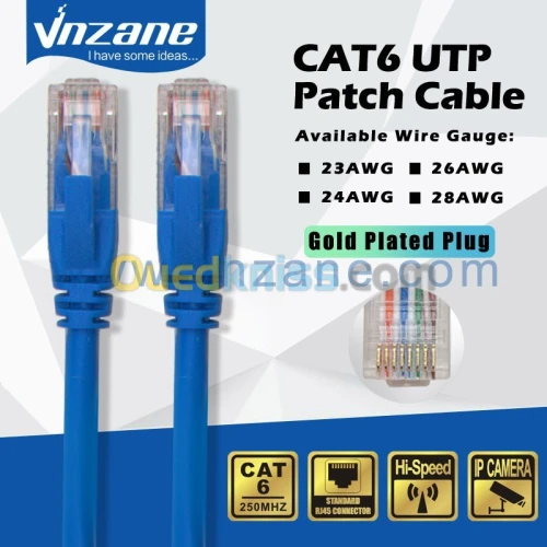 Cable Reseau Vnzane ( Certifié ) CAT6 UTP  15M