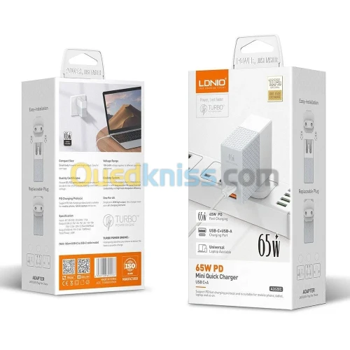 CHARGEUR LDNIO A2620C PD+USB 3.0 65W
