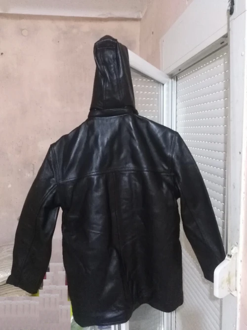 VESTE  CUIR  NOIR