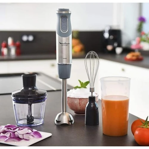 Moulinex Mixeur Plongeur Quickchef 3en1-1000 W- DD655D10-Gris-Inox
