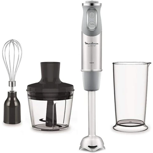 Moulinex Mixeur Plongeur Quickchef 3en1-1000 W- DD655D10-Gris-Inox