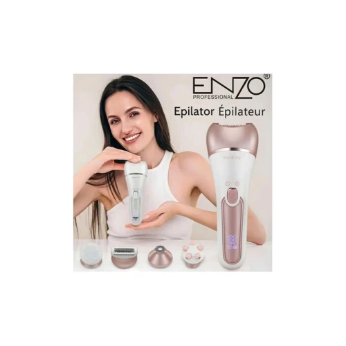 ENZO PRO Epilateur Wet & Dry sans fil pour les jambes et le corps, avec 10 accessoires - EN-5842