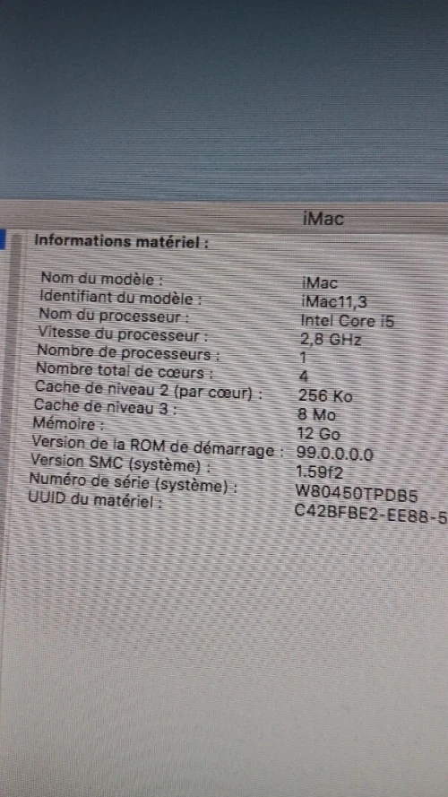 Imac 29 pouce