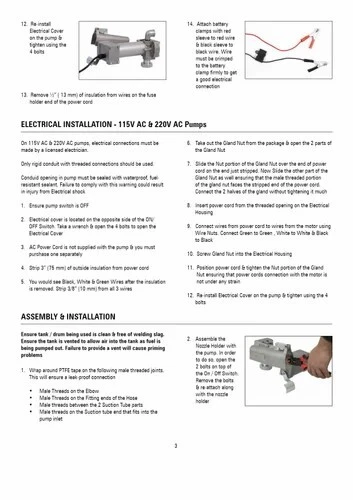 Pompe Gasoil 24V GROZ pour Fût 200L  Kit Distribution Diesel 57L/min avec Pistolet Automatique