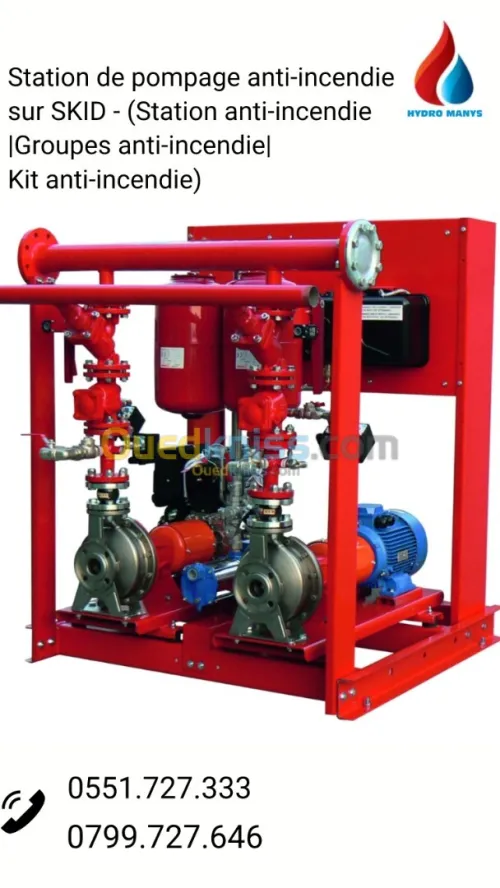 Station de pompage anti-incendie sur SKID - (Station anti-incendie|Groupes anti-incendie|Kit anti-i)