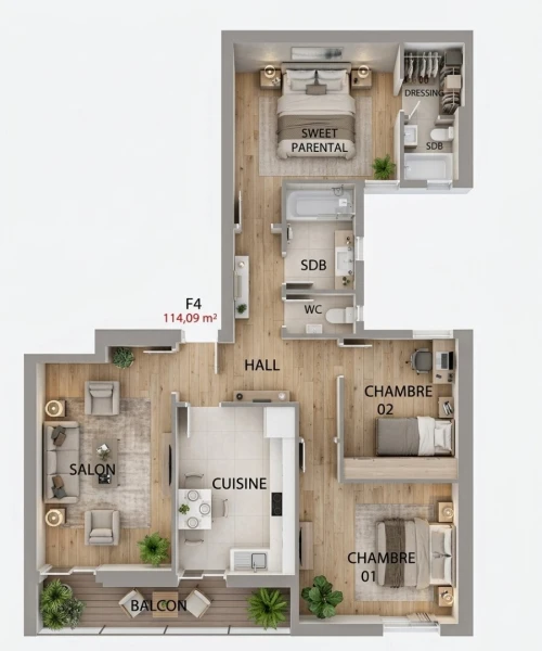 Vente Appartement F4 Oran Bir el djir