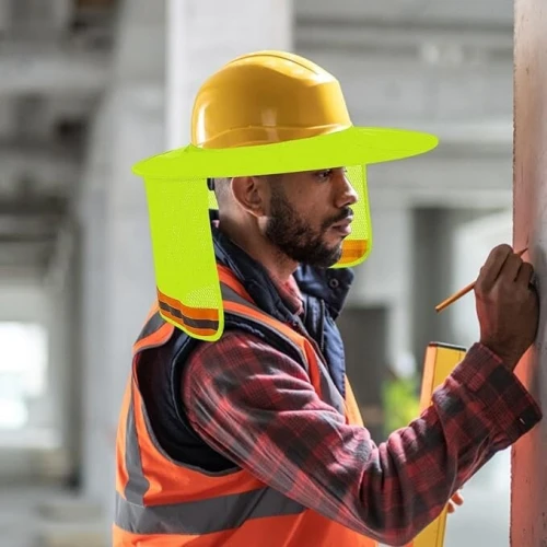 Protection solaire haute visibilité pour casque de chantier