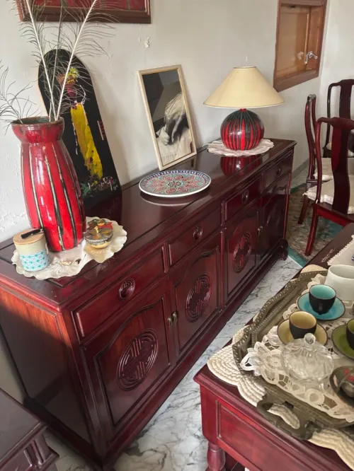 Salle à manger chinoise en bois de rose 