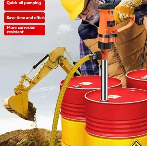 اسم المنتج : مضخة برميل كهربائية / مضخة زيت كهربائية (Electric Drum Pump أو Electric Oil Pump).