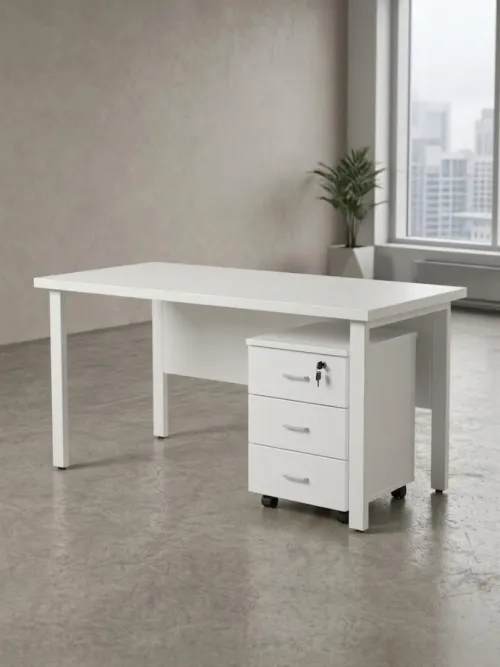 Gamme de mobilier de bureau blanche élégante