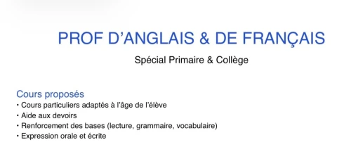 Prof de français et anglais