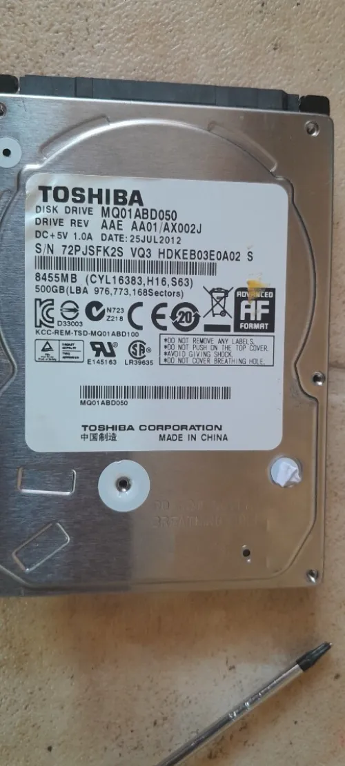 بحث عن هاردسك من نوع Toshiba موديل MQ01ABD050