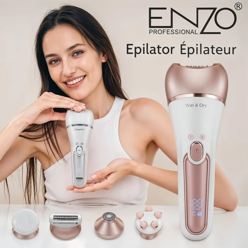 Épilateur sans fil Enzo Wet &a Dry avec 10 accessoir  مزيل شعر للنساء