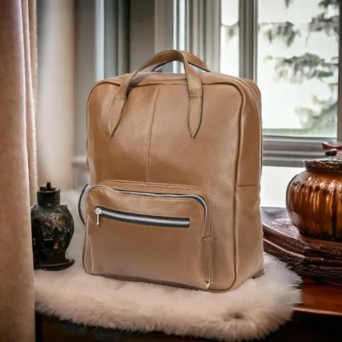 Cartable en véritable cuir 