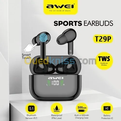 Awei Ecouteur Bluetooth T29P - Noir