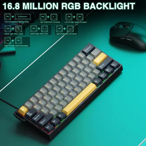CLAVIER AULA WIN60 HE  60% MAGNETIC SWITCH 8K POLLING RATE 0.02 RT  SIDE PRINTING RVB CLAVIER