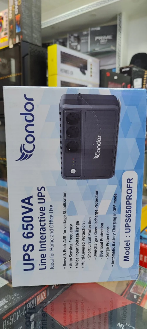 Onduleur CONDOR UPS650 PRO FR 650VA 390W Prise FR