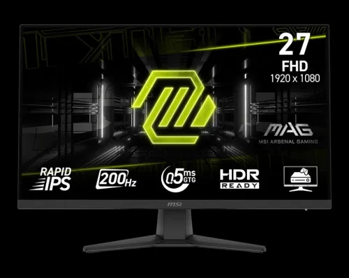 MAG 244F gaming monitor.  1920x1080 (FHD) panel RAPID IPS a 200Hz refresh rate, and a rapid 0.5MS