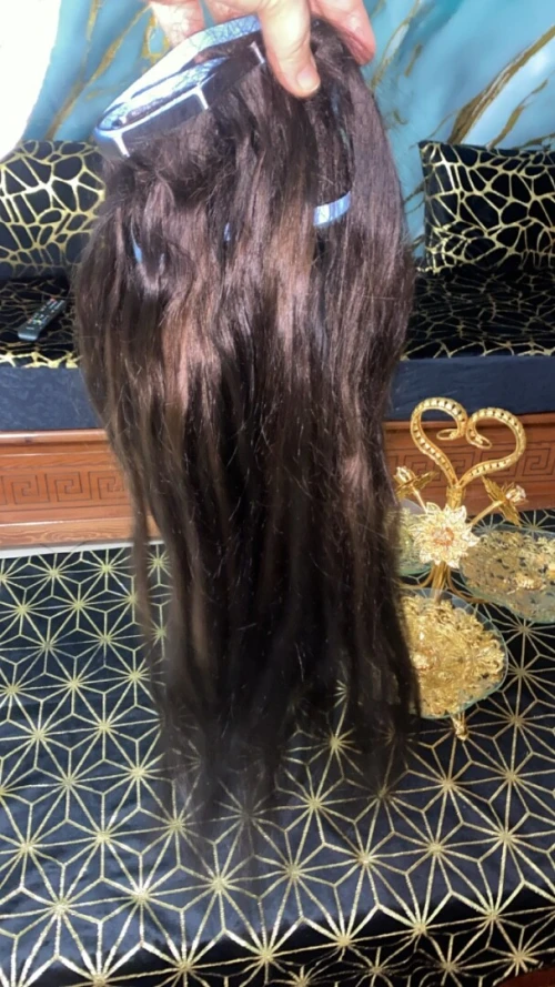 Extension, cheveux, adhésif naturel, 100 % la couleur châtain Fihom la coul kyn85 hba dylhom jdida et rhom bon prix 38000 Ouled feyt 0540700117