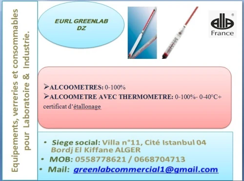 Densimetre et alcoometre ALLA et FUNKE GERBER