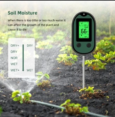Testeur sol et compost  digital pH, Humidité, température et luminosité