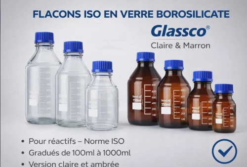 Flacon ISO verre claire et verre brun