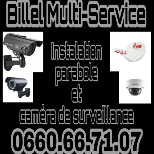 instalation parabole et camera de surveillance avec pointeur