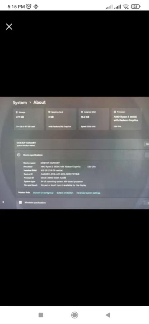 Pc gamer Ryzen 5 5600g