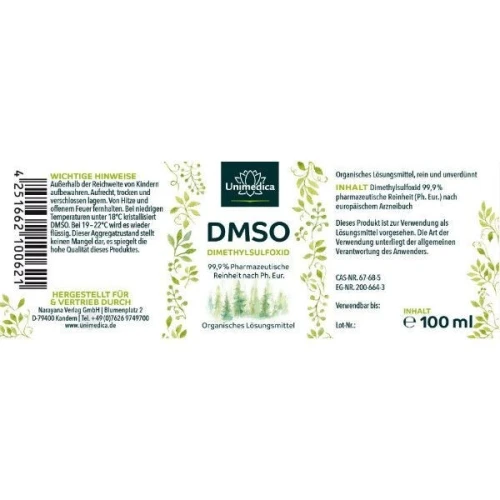 UNIMEDICA DMSO DIMETHYLSULFOXID, 100ML
