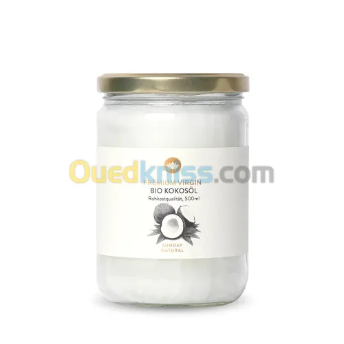 SUNDAY HUILE DE COCO VIERGE PREMIUM NATURELLE BIO 500 ml Pressé à froid