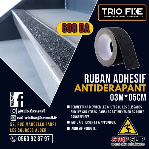 Ruban adhesif antidérapant noir