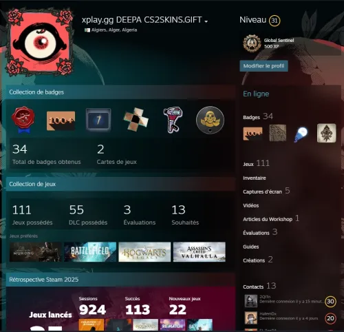 compte steam a vendre