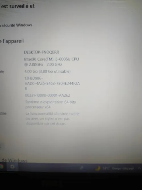Pc dell i3 6ème génération RAM 4/ HHD500 /CHARGEUR D'ORIGINE