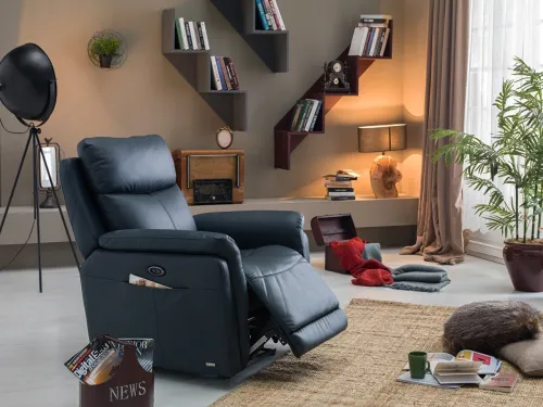 Fauteuil RELAX manuel en cuir a deux positions 