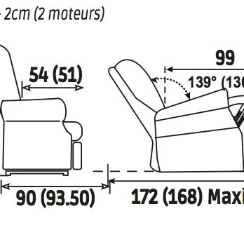 Fauteuil relax releveur électrique véritable cuir 