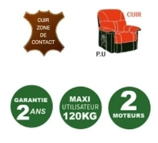 Fauteuil relax releveur électrique véritable cuir 