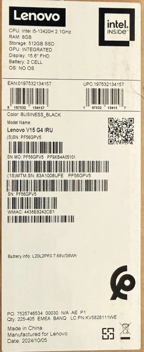 Ordinateur Portable Lenovo V15 G4 IRU