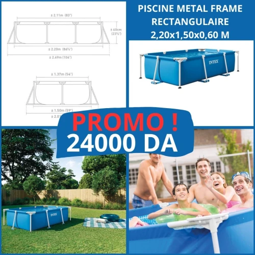 PISCINE METAL FRAME JUNIOR RECTANGULAIRE 2,20 X 1,50 X 0,60 M INTEX