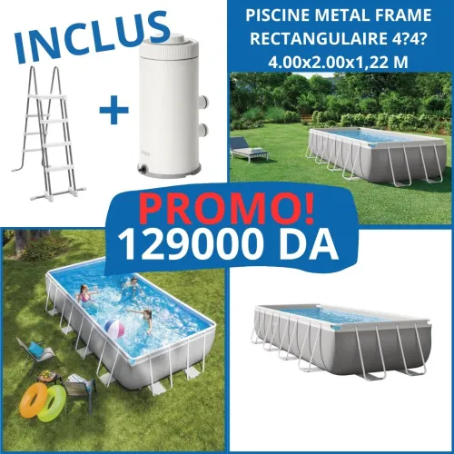 PISCINE PRISM FRAME RECTANGULAIRE 4,00 X 2,00 X 1,22 M INTEX