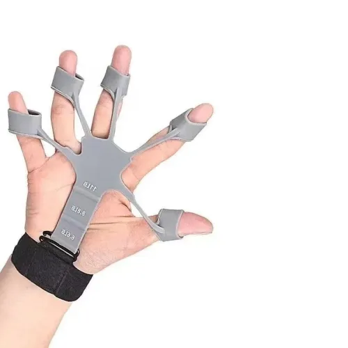 Entraîneur de Force Doigts & Poignet Silicone 5 Doigts Réglable Rééducation Musculation