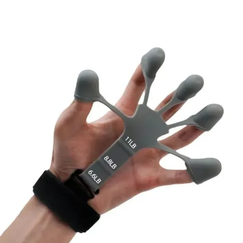 Entraîneur de Force Doigts & Poignet Silicone 5 Doigts Réglable Rééducation Musculation