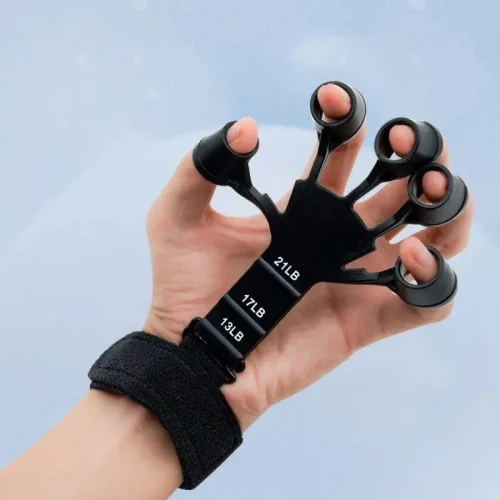 Entraîneur de Force Doigts & Poignet Silicone 5 Doigts Réglable Rééducation Musculation